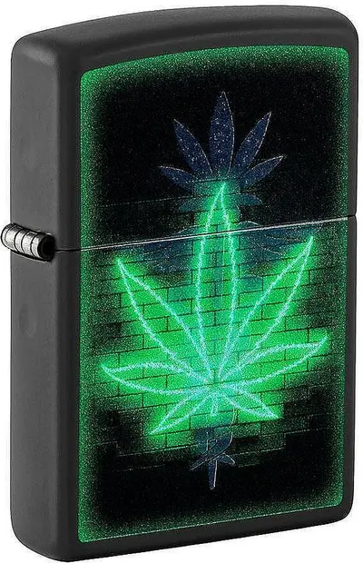 Brichetă Zippo Black Light - Gleaming Leaf Design