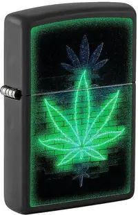 Brichetă Zippo Black Light - Gleaming Leaf Design