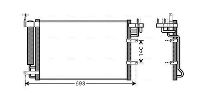 Condensator climatizare (cu uscator) potrivit KIA CERATO I 1.5D-2.0D 03.04-12.09
