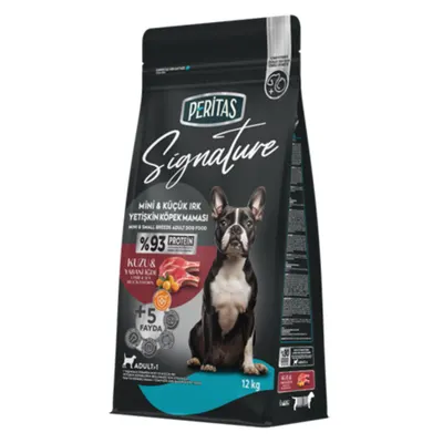 Hrană uscată pentru câine, Adult, Talie mică, Peritas Signature, Miel & orez, 12kg Engros