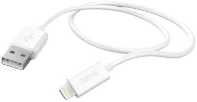 Cablu Hama - 201579, USB-A/Lightning, 1 m, alb