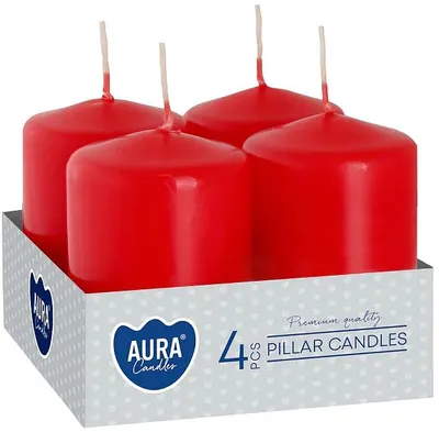 Set de lumânări Bispol Aura - Roşu, 4 buc, 55 g