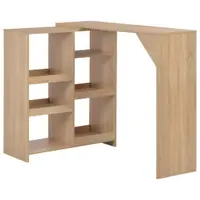 Gossi masa de bar cu raft mobil, stejar, 138x39x110 cm