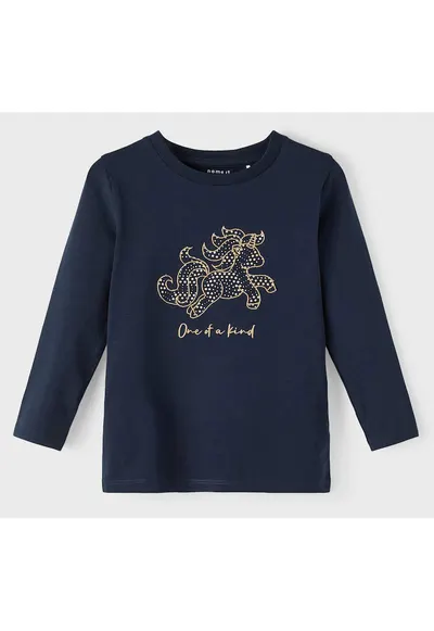 Bluza cu maneca lunga din bumbac organic cu imprimeu