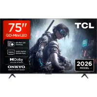 Televizor QLED TCL 190 cm (75inch) 75T8D, Ultra HD, Smart TV, CI+