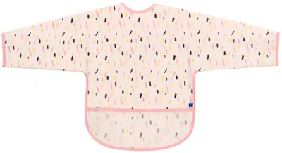 Bavetă impermeabila cu mâneci și buzunar KikkaBoo - Arty, Pink Pattern