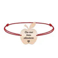 Elma - Bratara personalizata snur educatoare din argint 925 placat cu aur roz
