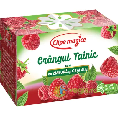 Ceai Clipe Magice cu Zmeura si Ceai Alb - Crangul Tainic 20dz