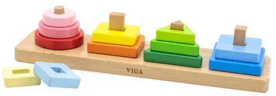 Sortator de culori Viga Toys - Figuri geometrice