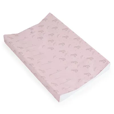 Saltea de infasat moale Cangaroo Pink Giraffe 44x67 cm cu Suprafata impermeabila,Taliometru,Margini ridicate pentru siguranta
