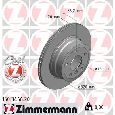 Disc frana ZIMMERMANN 150.3466.20