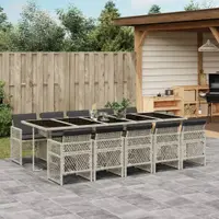 Gossi set mobilier de gradina cu perne 11 piese gri deschis poliratan