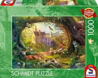 Puzzle Schmidt din 1000 piese - Castel de basm într-o pădure magică