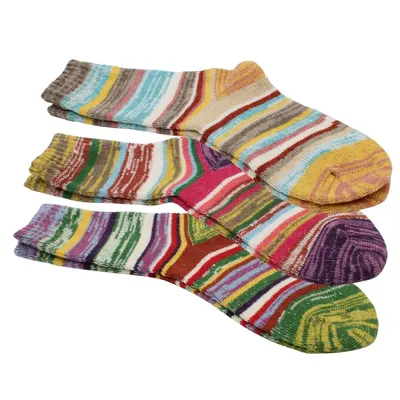 Set 3 perechi șosete colorate, Antonio, unisex, model dungi, 35/38