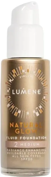 Lumene Natural Glow Fond de ten efect luminos, 02 Medium, SPF20, 30 ml