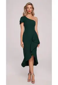 Rochie midi de dama Ganiervydd K146 verde inchis - Verde