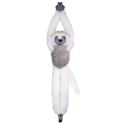 Jucărie sifaka, din pluș, culoarea alb, 57 cm