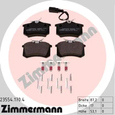 Set placute frana, frana disc ZIMMERMANN 23554.170.4