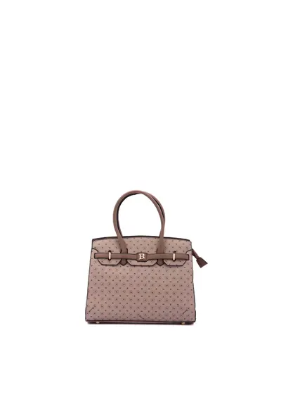 Geanta shopper din piele ecologica cu model logo - Kaki