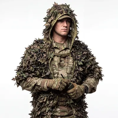 Costum Camuflaj Profesional Helikon-Tex Leaf Ghillie Set - US Woodland - Default Title