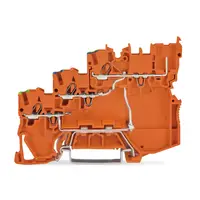 3-conductor sensor/actuator terminal block; for PNP-(high-side) switching actuators; with ground contact; 1 mm²; Push-in CAGE CLAMP®; 1,00 mm²; orange