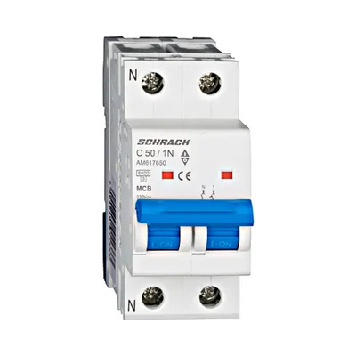 Intreruptor automat modular MCB, AMPARO 6kA, C 50A, 1P+N