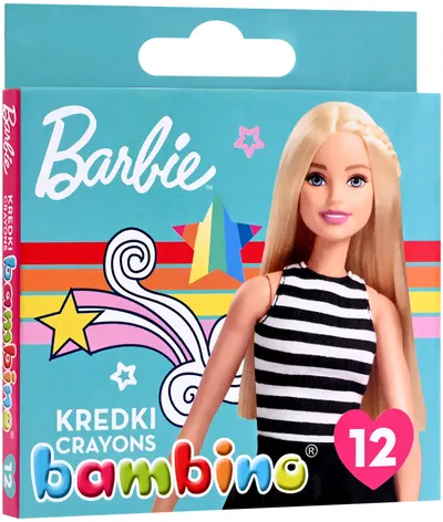 Pasteluri Bambino Premium - Barbie, 12 culori