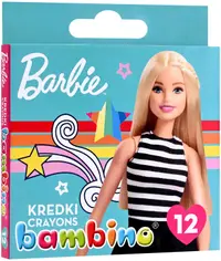 Pasteluri Bambino Premium - Barbie, 12 culori