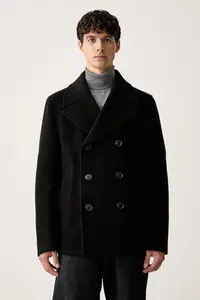 BOSS palton pentru bărbați cu lână H-Hyde-Peacoat-264