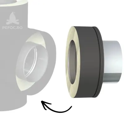 Adaptor burlan izolat la tubulatura simpla - DW Black - FI130