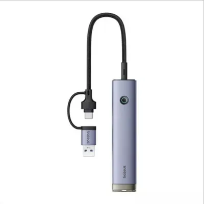 Hub USB / USB-C Baseus UltraJoy, 3 x USB-A 3.0 - 1 x USB-C - 1 x RJ45, Gri B0005280B811-14