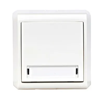Buton 10A, CLOPOŢEL etich inscript, PT,cl surub IP20, alb