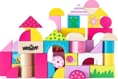 Set de constructie din lemn Woody - gradina, 50 piese
