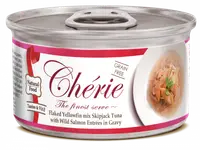Cherie Adult Cat Grain Free Mix Fulgi de Ton cu Somon Salbatic in Sos