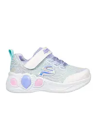 Pantofi sport cu LED-uri Princess Wishes - Alb/Lila/Verde menta