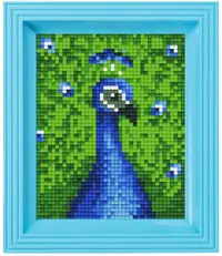 Mozaic cu ramă Pixelhobby -Păun, kit clasic de pixeli