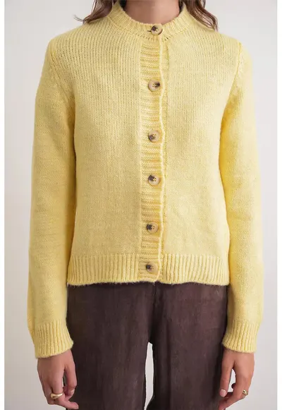 Cardigan - tricot - galben lamaie - cu nasturi