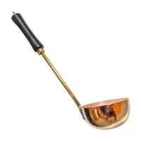 Polonic din Cupru cu Maner din Bronz si Lemn, 10.3 cm, Alma Cozinha