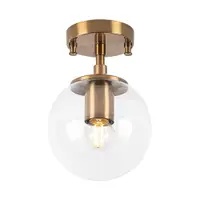 Plafonieră alămie cu abajur din sticlă ø 15 cm Atmaca – Opviq lights
