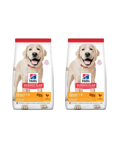 HILL'S Science Plan Canine Adult Light Large breed Chicken hrana caini talie mare 36 kg (2x18 kg) cu pui