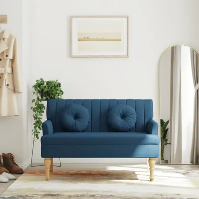 Gossi bancheta cu perne, albastru, 113x64,5x75,5 cm, textil