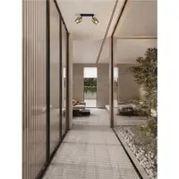 Plafoniera SIANNA Nisipiu Negru & Alama aurie Metal Fumuriu Sticla LED E27 2x12 Wat 220-240 Volt IP20 Fara bec