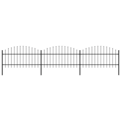 vidaXL Gard de grădină cu vârf tip suliță din oțel 504x125 cm, negru