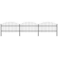 vidaXL Gard de grădină cu vârf tip suliță din oțel 504x125 cm, negru
