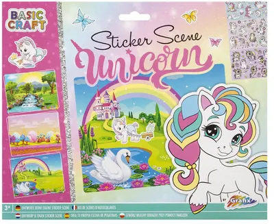 Autocolante Grafix - Unicorn, 3 peisaje, 27 x 21 cm