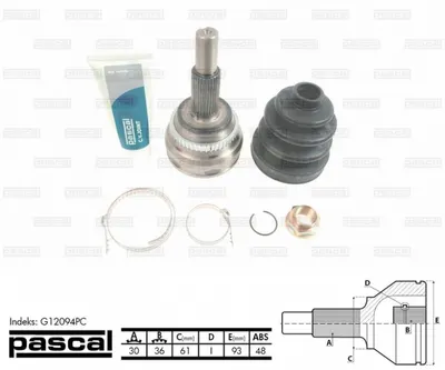 Cap planetara spre roata (30z 36z 61mm; ABS:48) TOYOTA AURIS, AVENSIS, COROLLA VERSO 2.0D 2.2D intre 2005-2012