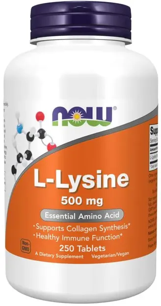 L-Lysine, 500 mg, 250 tablete, Now