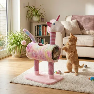 Ansamblu de joacă, pentru pisici, model unicorn, colecția Cats, 40x30x85 cm