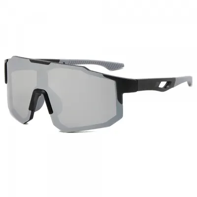 Ochelari De Ciclism Unisex Techsuit 9337, Protectie UV, Negri Argintii