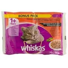 Whiskas Plic Adult Selectii Carne/Legume 4 X 100 g
